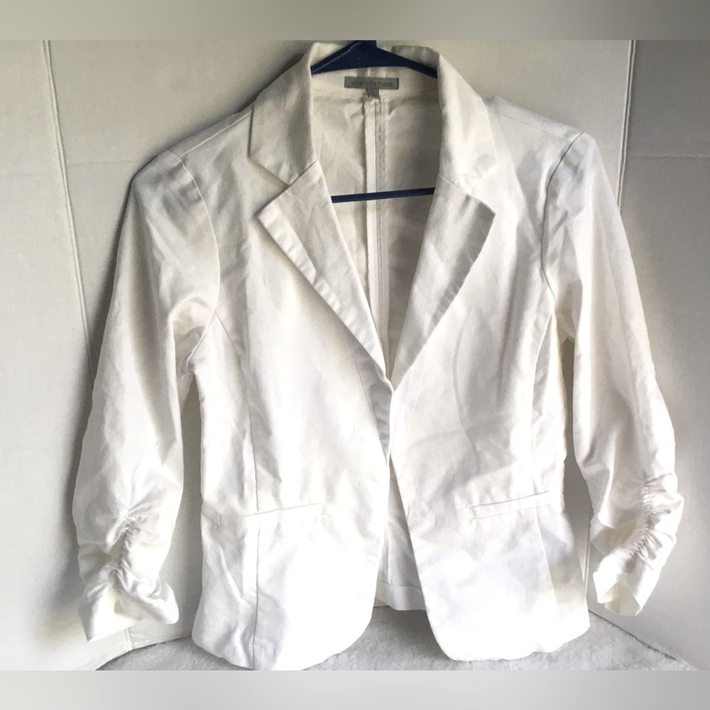 Charlotte Russe Blazer White Single Button Front Size Small